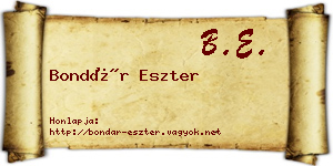 Bondár Eszter névjegykártya